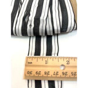 Black & White Striped Fabric Ribbon Roll 12 Ft Long 1.5 Inches Wide